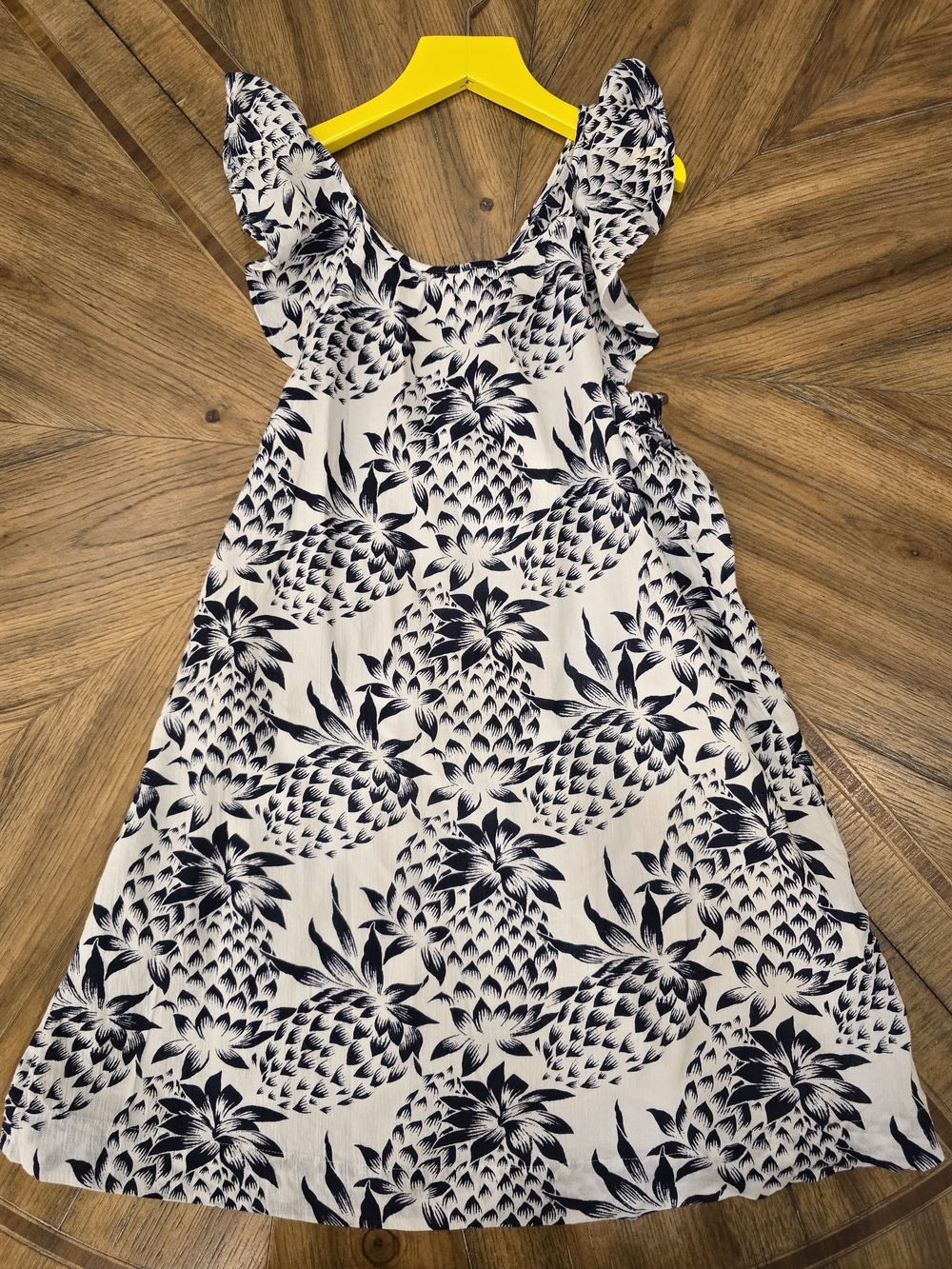 Crewcuts Navy and White Pineapple-Pattern Cotton Dress, Girls 8